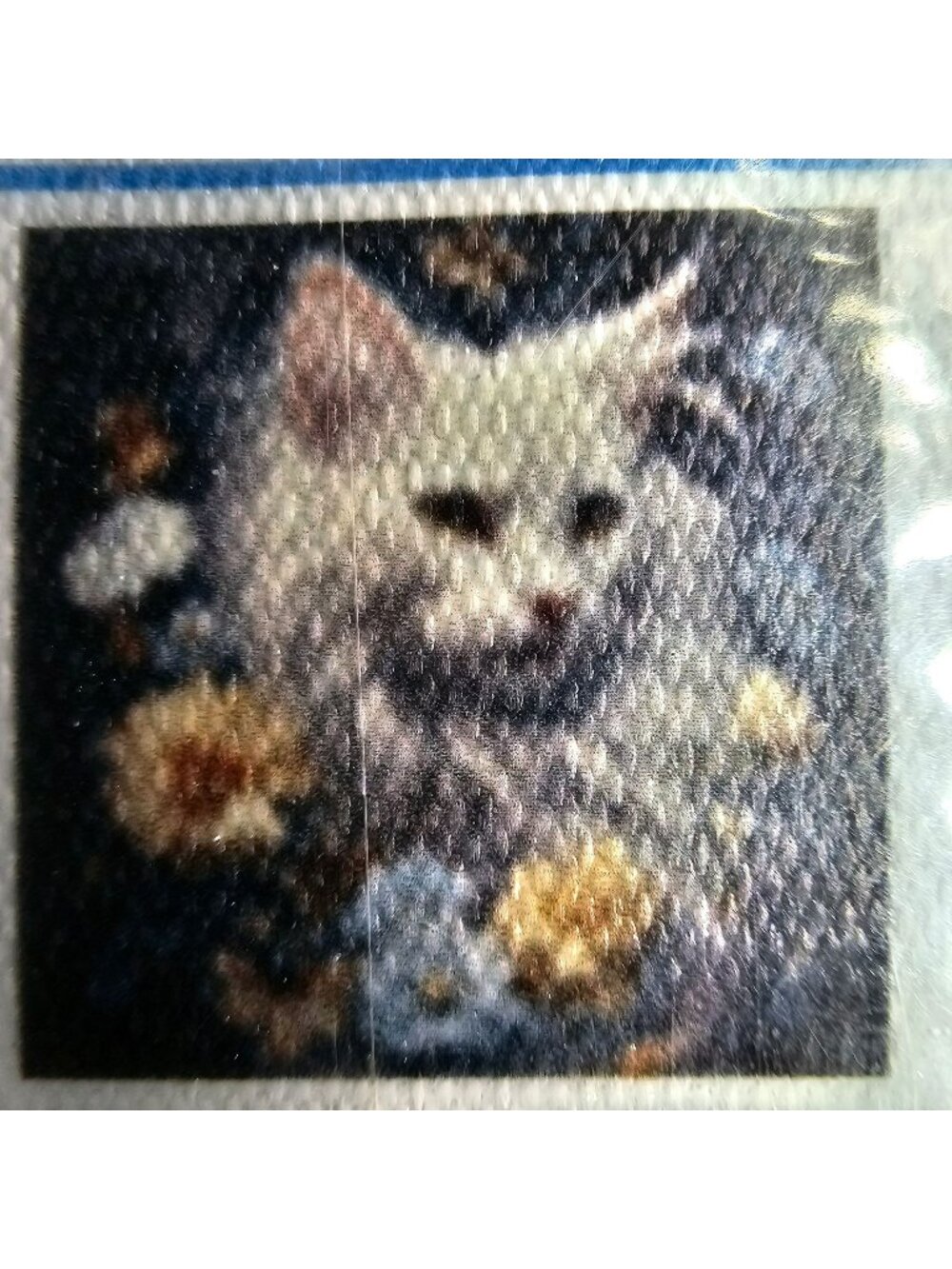 White Cat with Flowers Diamond Painting Kit w/ Tools 8x8" DIY Art Craft #B040